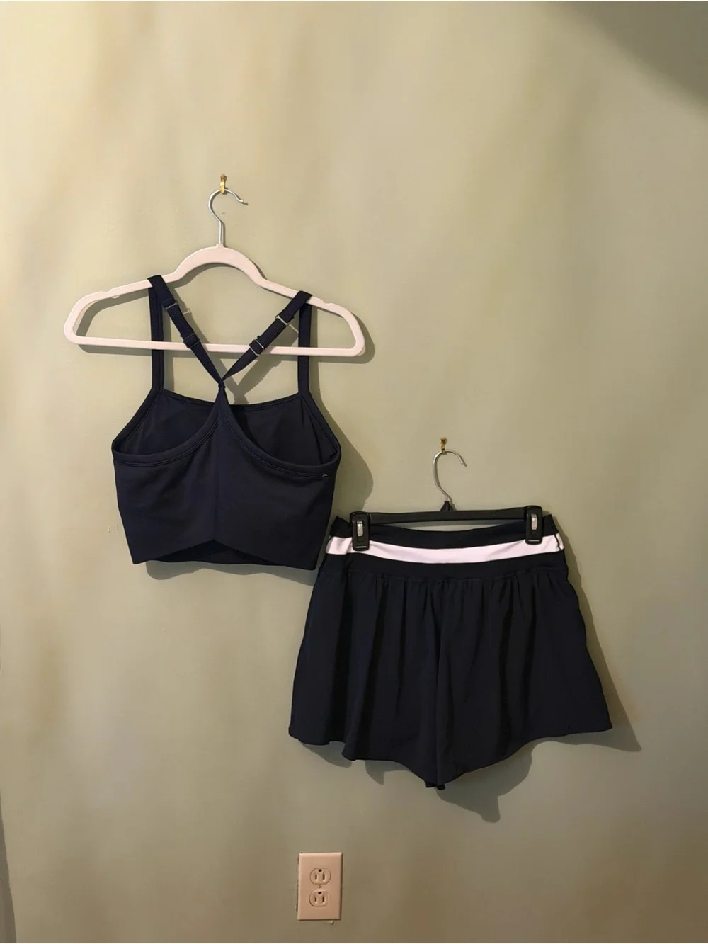 Yogalicious Navy Cross-Back Sports Bra and Skort Set